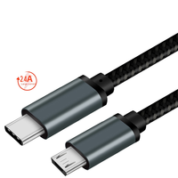 Ligne de données Micro OTG de type C pour téléphones mobiles Android Carte son en direct Connexion de caméra d'ordinateur Tresse en PVC Micro-B incluse