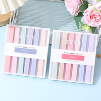X1028-2 Vente en gros de surligneurs rectangulaires de couleur pastel macaron fluorescent avec logo personnalisé pour enfants, promotionnels