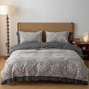 100% Cotton <strong>Grey</strong> Jacquard Weave Boho <strong>Duvet</strong> <strong>Cover</strong> Set Soft Cooling Luxury Bedding <strong>Duvet</strong> <strong>Cover</strong> Microfiber Comforter <strong>Cover</strong> - Product Image 2