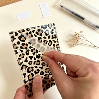 Cubierta de Acrílico A7 con Estampado de Leopardo para Cuaderno de Hojas Sueltas, Cubierta de Acrílico DIY de 6 Agujeros para Cuaderno
