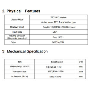 Custom 2.69 Inch Projector <strong>Screen</strong> <strong>LCD</strong> Display <strong>Screen</strong> 1280x720 HD LVDS High <strong>Transparency</strong> SPI High Refresh Rate SC5014CBN 30PIN - Product Image 4