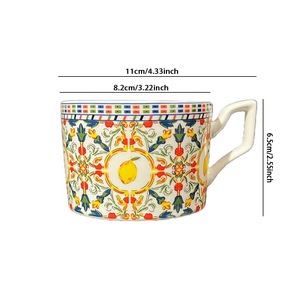 Juego de Tazas <span class=keywords><strong>y</strong></span> Platos de Porcelana <span class=keywords><strong>con</strong></span> Diseño de Flores de Limón, Estilo Real, para Café <span class=keywords><strong>y</strong></span> Té - Product Image 5