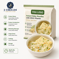 Instant Baby Noodles with DHA Vitamin Beef Shrimp Pumpkin & Spinach Flavor OEM/ODM Box & Bag Packaging 9 Months Shelf Life China