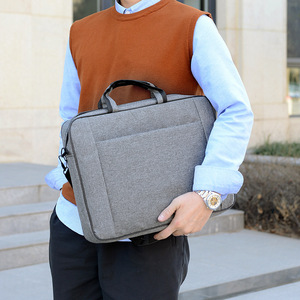 Étui de transport fin avec poignée, poches externes, capacité de stockage multi-objets, sac pour ordinateur portable antivol en Oxford pour hommes - Product Image 2