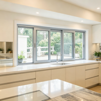 Fenêtre coulissante en aluminium sur mesure avec verre trempé et moustiquaire, coupe-vent, moderne, pour la maison et le bureau