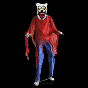 Halloween-Requisiten lebensgroße animierte Monster Deko hochwertig realistisch gruselige Werwolf-Deko Halloween Animatorik