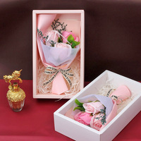 Cadeau moderne pour la fête des mères, bouquet de fleurs de savon en rose fait main de haute qualité, boîte cadeau, prix de gros d'usine pour mariage, anniversaire