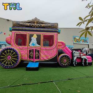 Château gonflable combiné pour enfants en PVC commercial <span class=keywords><strong>de</strong></span> 0,55 mm, château gonflable princesse Moonwalk - Product Image 3