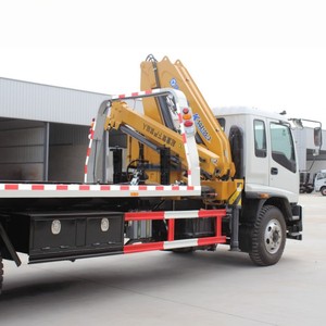Isuzu FTR 4x2 <b>Flatbed</b> Wrecker <b>Truck</b> with 6 Ton Hydraulic Knuckle Boom Crane Slidebed Recovery <b>Truck</b> 4HK1 Engine - Product Image 4