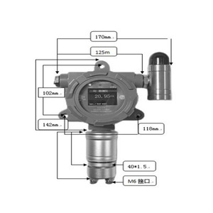 เครื่องตรวจจับก๊าซเอทิลีนแบบคงที่สำหรับอุตสาหกรรม 0-10000ppm หัวตรวจจับสัญญาณเตือนภัยสแตนเลสสตีล - Product Image 1