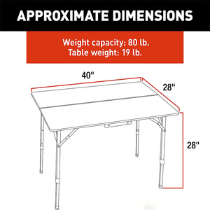 Portable <strong>Folding</strong> Bamboo <strong>Table</strong> With Adjustable Height Aluminum <strong>Legs</strong> <strong>for</strong> Camping Picnic or Home Furniture <strong>Table</strong> - Product Image 2