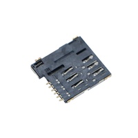 Connecteur de prise pour carte Micro SIM 6 broches 1,35 mm Contact en laiton 3V Type Push-Push SMT pour modules de mémoire et de données