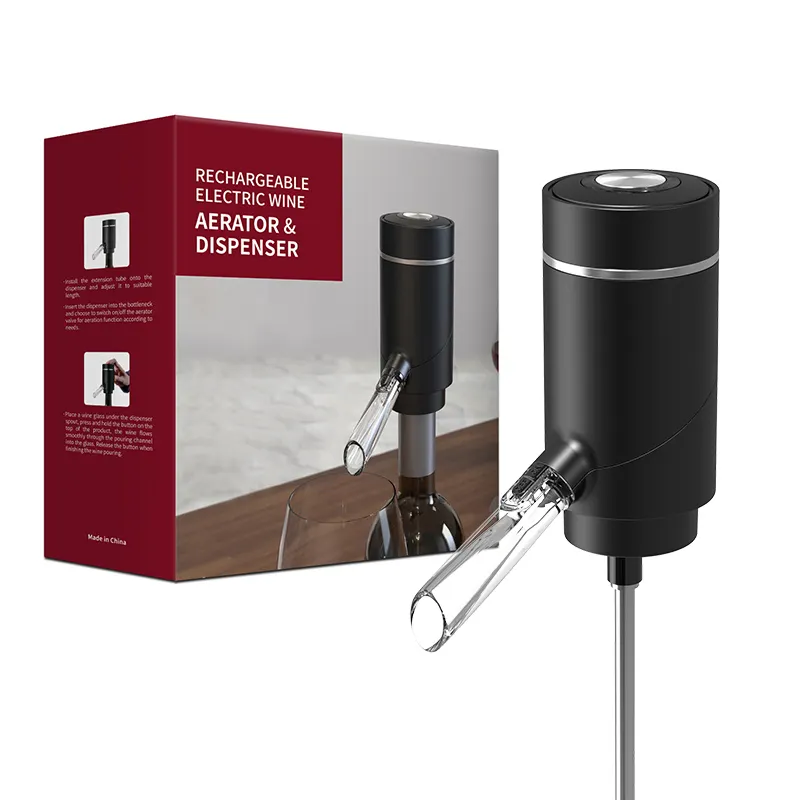 उपहार देने के लिए उपयुक्त हॉट सेलिंग ड्राई बैटरी स्टेनलेस स्टील इलेक्ट्रिक सोबरिंग वाइन डिस्पेंसर