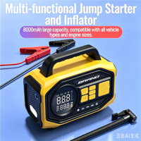 800A Peak 10000mAh Portable Car Jump Starter with Digital 150PSI Air Compressor Tire Inflator