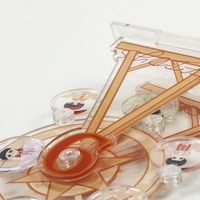 Hengyao marque carrousel bateau Pirate Placements Transparent Shaker étoile dessin animé acrylique grande roue standee