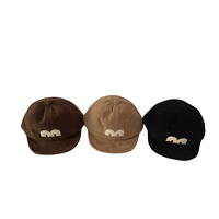 RongGuang Primavera Otoño Moda Carta bordada Pana suave Gorra de béisbol al aire libre para bebés