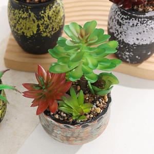 Planta Verde Suculenta em Vaso Pequeno de Alta Qualidade para Decoração de Mesa com Flor Artificial de Cacto Pronta para Escritório - Product Image 2