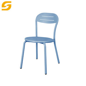 Muebles de exterior Silla de comedor de aluminio Juego de comedor al aire libre Silla de bistró francés Apilable Patio Sillas de restaurante de metal - Product Image 4