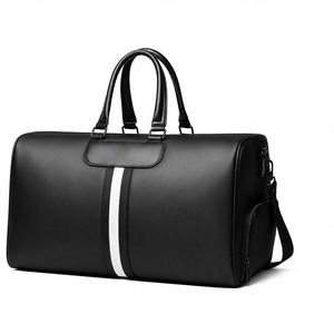 Bolsas de Lona de Cuero Premium con Logotipo Personalizado, Bolsa de Viaje y Gimnasio con Asas de Transporte, Cierre de Cremallera, Soporte OEM ODM, MOQ Bajo, Poliéster Duradero - Product Image 1