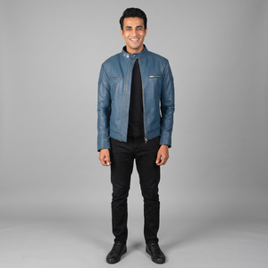 Dernier design, confortable, veste en cuir pour homme de haute qualité 2026, col montant, manches longues, veste pour homme - Product Image 1