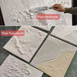 Paleta cuchillo 3D grueso minimalista blanco abstracto pared arte hecho <span class=keywords><strong>a</strong></span> mano pintura al óleo para sala de estar - Product Image 4