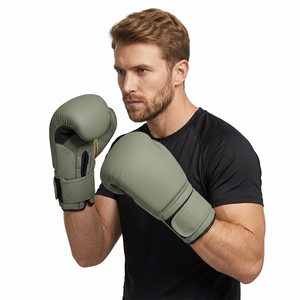 FightBro Faux Leather Custom Made Unisex Boxing Gloves with Adjustable Wrist <b>Strap</b> Hook Loop Closure-Training Winning Model F095 - Product Image 2