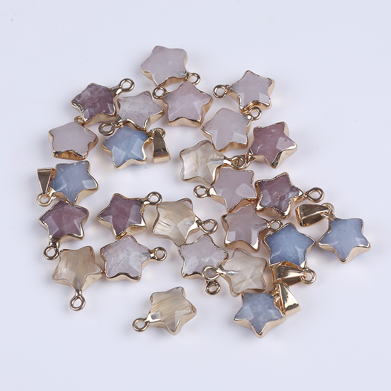 Граненые звезды подвеска в форме сердца Соединитель драгоценных камней