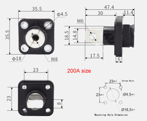 Terminal de Cobre para Batería de Litio de Alta Corriente Tipo Pasamuros 120A 150A 200A 300A, Terminal de Cobre para Automóvil de Nueva Energía, Totalmente de Cobre - Product Image 5