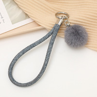 Nouveau porte-clés pendentif en peluche, breloque polyvalente en nylon pour téléphone portable, accessoires de suspension pour téléphone avec boule en fourrure
