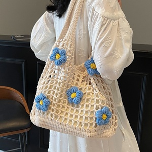 Borsa Tote Estiva in Poliestere Lavorato a Maglia, Nuova Tendenza 2025, Grande Capacità, Versatile, Intrecciata, Casual, da Donna - Product Image 1