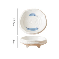 Assiettes créatives peintes à la main, de forme irrégulière, en céramique, pour hôtel, restaurant, usage domestique