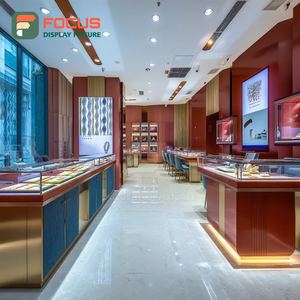 Meubles de présentation de bijoux de luxe, cadre en bois, vitrine de magasin commercial pour bijoux - Product Image 2
