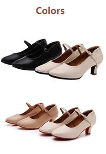 Chaussures de danse latine, folk, jazz et <span class=keywords><strong>tango</strong></span> élégantes et confortables <span class=keywords><strong>pour</strong></span> femmes, avec empeigne en PU et semelle en caoutchouc, talons de 7 cm/5 cm - Product Image 6