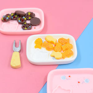 Plato de Gato Miniatura Kawaii, Cabujón de Resina de Base Plana, Simulación de Vajilla, Juguetes de Comida para Cocina - Product Image 4