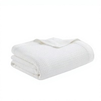Couverture tout-saison Madison Park de luxe 100 % coton égyptien, blanche, 108x90 pouces, taille King, douce, confortable, certifiée, pour lit et canapé, unie