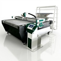 Machine de découpe CNC automatique pour tissus en polyester et coton (jeans), avec fonction de flocage et de flexion, et couteau rond