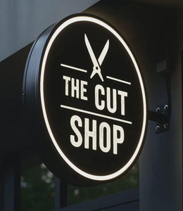 Letrero Luminoso LED Redondo para Restaurante, Letrero de Doble Cara con Logotipo 3D en Acrílico para Decoración de Pared de Pub, <span class=keywords><strong>Bar</strong></span> o Cafetería - Product Image 3