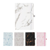 Agenda de Papel Blanco A5 de Alta Calidad, Cuaderno de Mármol con Cierre Elástico, Tapa Dura, Planificador Espiral, Regalos Escolares, 80 Hojas
