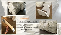 Chaise de direction en cuir PU moderne à dossier haut en mousse moulée Chaise de bureau ergonomique pivotante avec appui-tête pour patron