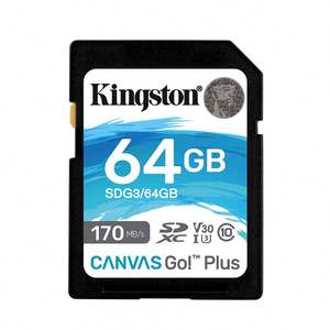 Tarjeta de Memoria SD de Alta Calidad para Kingston Canvas <span class=keywords><strong>GoPlus</strong></span> 64GB 128GB 256GB, Tarjeta SD de 170MB/s, Tarjeta de Memoria de 128GB U3 V30 para Cámara 4K - Product Image 1