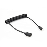 Cable adaptador en espiral de carga rápida Micro USB macho a Tipo C hembra