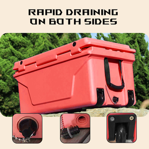 Caja enfriadora para exteriores 65QT, caja de cofre de hielo, caja enfriadora de barra de campo de pesca para acampar con almacenamiento de Patio con ruedas, enfriador rotomoldeado - Product Image 5