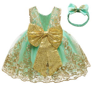 Vendita calda estate senza maniche pigiama abito per ragazze Design principessa con fiocco di paillettes in pizzo ricamato maglia - Product Image 6