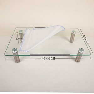 Tempered Glass Laptop Stand 40x24x4cm Transparent <b>Desktop</b> Cooling Plate For Laptops - Product Image 3