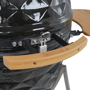 Barbecue Kamado Premium 26 pouces à motif diamant, fumoir en céramique haut de gamme, allumage électronique moderne, idéal pour les rassemblements en extérieur, <span class=keywords><strong>tout</strong></span>-en-un - Product Image 3