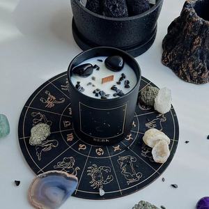 AIKUN Huaming estrella de lujo 12 Constelaciones hecho a mano algodón mecha espíritu cristal cera de soja perfumada signo del zodiaco vela - Product Image 6