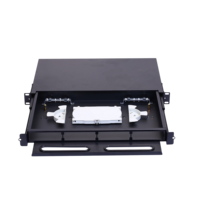 Boîtier de terminaison vide ODF 1U 19'' coulissant pour montage en rack, en acier laminé à froid, avec plateau de gestion des câbles pour panneau de brassage à fibre optique