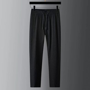Ensemble Sportif <span class=keywords><strong>Homme</strong></span> Printemps : <span class=keywords><strong>Chemise</strong></span> et <span class=keywords><strong>Pantalon</strong></span> Rayés Plissés à Col Montant en Polyester/Coton, Séchage Rapide, Tricoté Sans Coutures, Thermocollé - Product Image 5