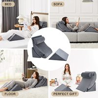 Werkseitige Lieferung 4 PCS Filler Mehrzweck-Bettlücken-Kopfteil Dreieckiges Memory Foam-Bettkeil kissen