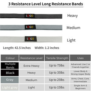Изготовленный на заказ логотип для занятий спортом в тренажерном зале Петля из хлопчатобумажной ткани набор длинных резинок - Product Image 6